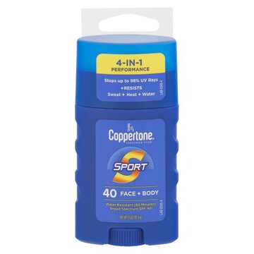 Coppertone Sport Sunscreen, Face + Body, Broad Spectrum SPF 40