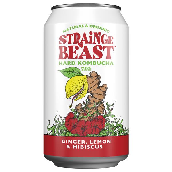 Strainge Beast Hard Kombucha with Ginger Lemon and Hibiscus