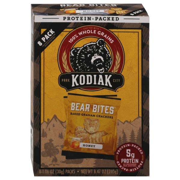 Kodiak Bear Bites Graham Crackers, Honey, 8 Pack Publix Super Markets
