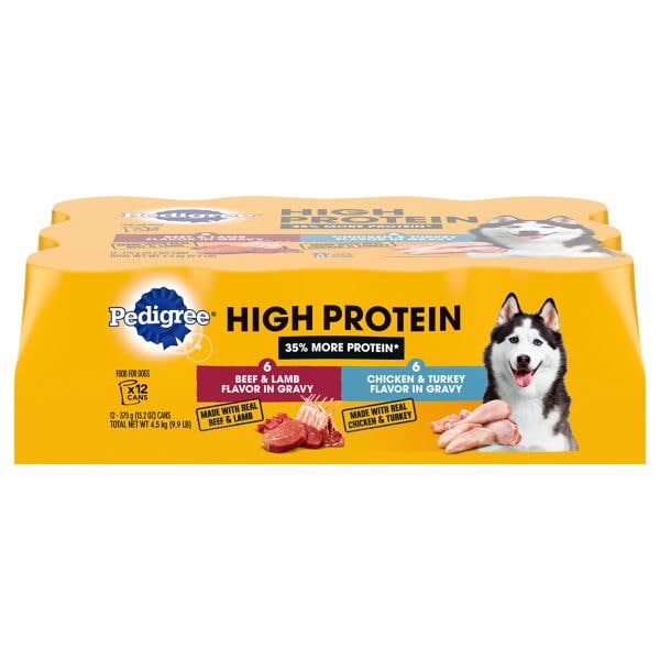 Pedigree Dog Food, High Protein, Beef & Lamb Flavor in Gravy/Chicken