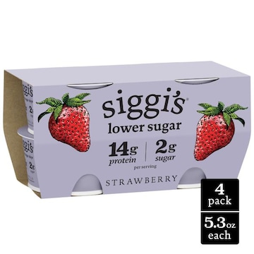 Siggi's Strawberry (5.3oz) Skyr Icelandic Low-Fat Lower Sugar Yogurt 4ct Multipack