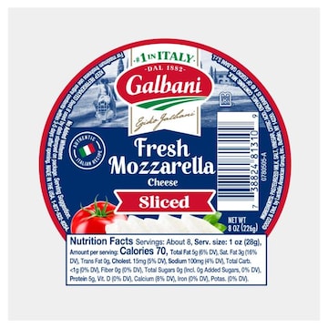Galbani Sliced Cheese, Fresh Mozzarella