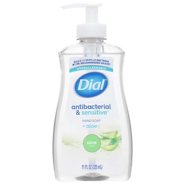 Dial Antibacterial + Sensitive Hand Soap, + Aloe, Aloe Scent