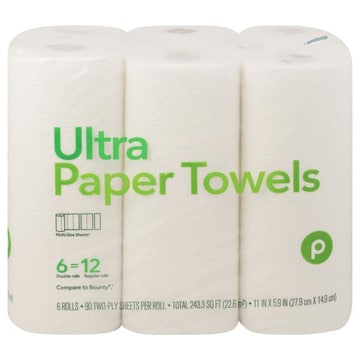Publix Paper Towels, Ultra, Multi-Size, Double Rolls, Two-Ply