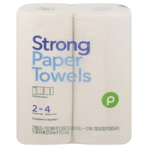 Publix 2 Roll Double, Strong, MultiSize Sheets, Paper Towel Publix
