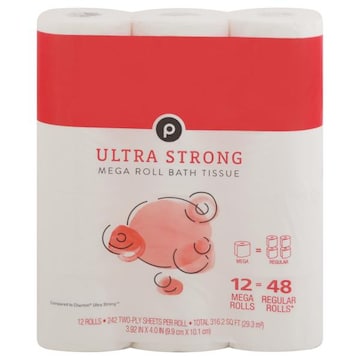 Publix Bath Tissue, Ultra Strong, Mega Roll, Two-Ply