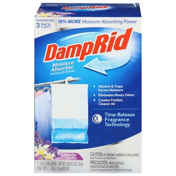 DampRid Moisture Absorber, Lavender Vanilla, Hanging Bag, 3 Pack