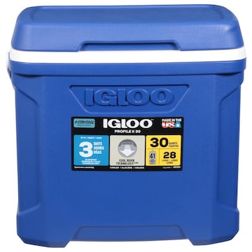 Igloo Cooler, Profile II, Blue, 30 Quart