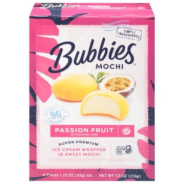 Bubbies Mochi, Passion Fruit, Super Premium
