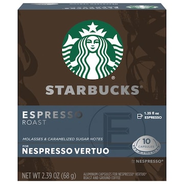 Starbucks Nespresso Vertuo Coffee, Ground, Dark Roast, Espresso Roast