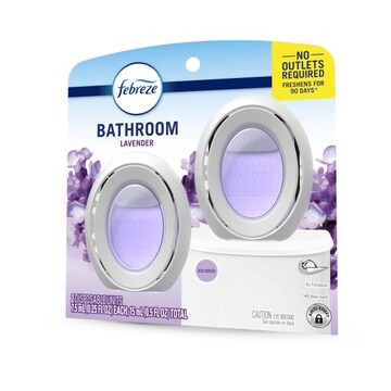 Febreze Bathroom Air Freshener Lavender, 0.5 fl oz, Pack of 2