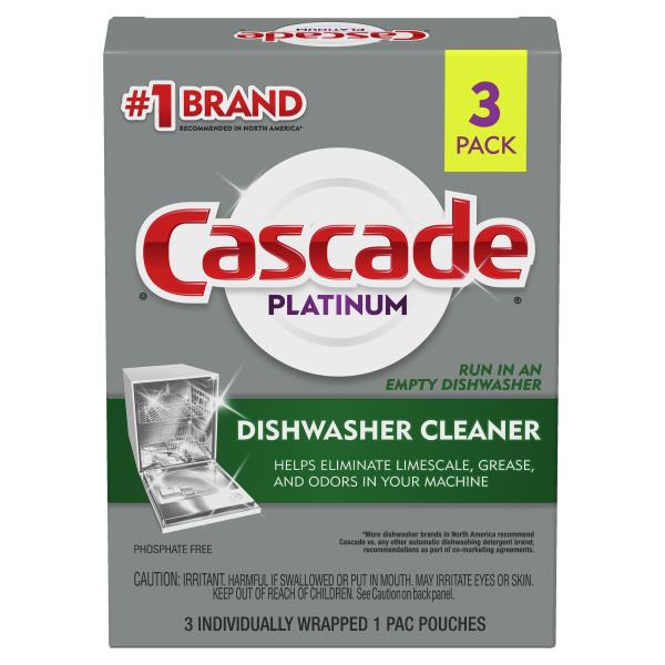 Cascade Dishwasher Cleaner, Platinum, 3 Pack Publix Super Markets