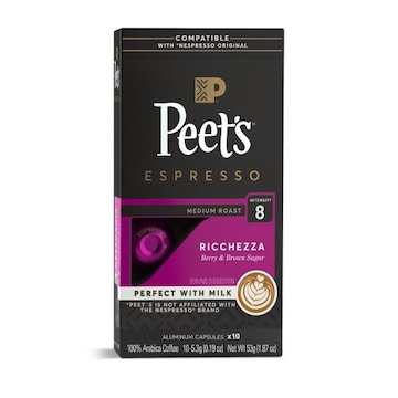 Peet's Coffee & Tea Ricchezza (Intensity 8) Medium Roast Capsules - 10ct Capsules