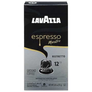 Lavazza Capsules Ground Extra Dark Roast Espresso Maestro Ristretto Coffee