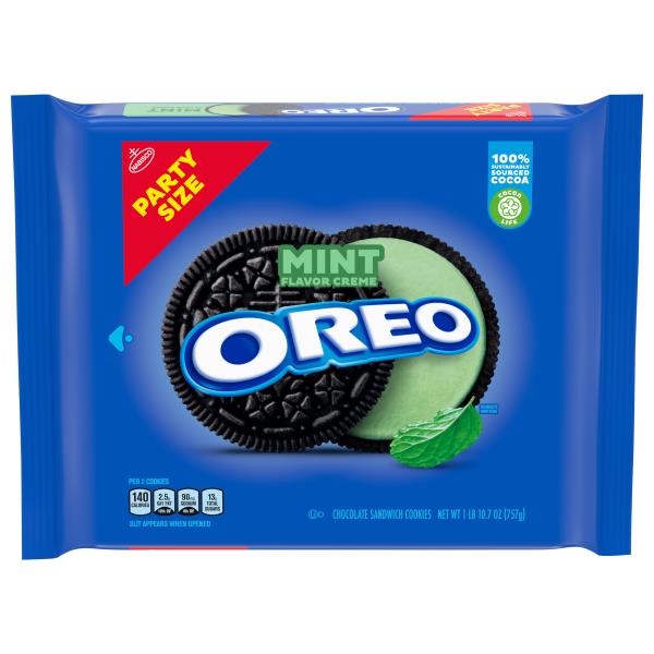 Oreo Chocolate Sandwich Cookies, Mint Flavor Creme, Party Size Publix