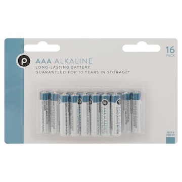Publix Batteries, Alkaline, AAA, 16 Pack