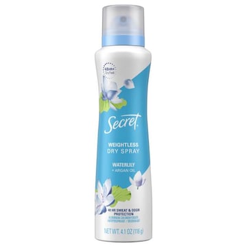 Secret Antiperspirant/Deodorant, Waterlily + Argan Oil, Weightless Dry Spray
