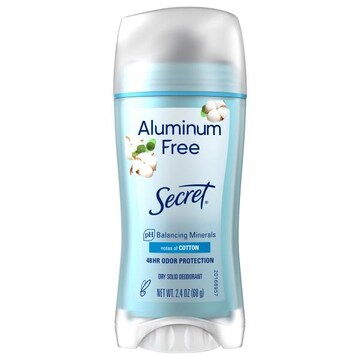 Secret Deodorant, Notes of Cotton, Aluminum Free, Dry, Solid