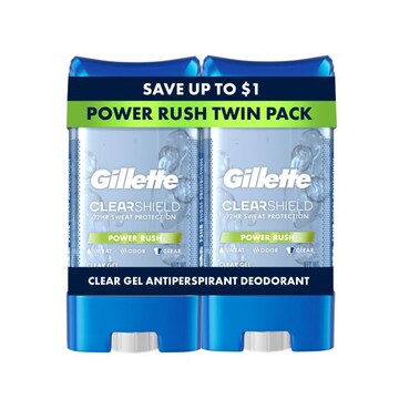 Gillette Clear Gel Antiperspirant and Deodorant for Men Wild Rain Scent Twin Pack - 2 of 3.8oz