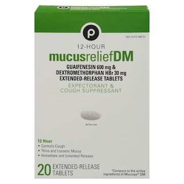 Publix Mucus Relief, DM, 12 Hour, Tablets