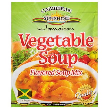 Caribbean Sunshine Flavored Soup Mix, Vegetable Soup, Jamaican