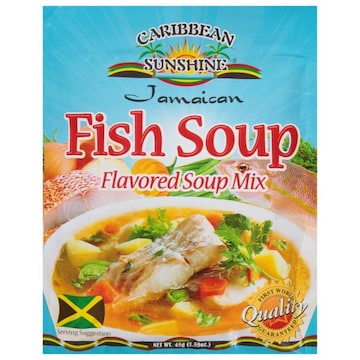 Caribbean Sunshine Flavored Soup Mix, Fish Soup, Jamaican