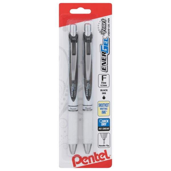 Pentel EnerGel Pearl Liquid Gel Pens, Black Ink, Fine | Publix