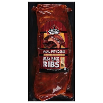 Brookwood Farms Baby Back Ribs, with Sweet Carolina Style BBQ Sauce, Real Pit-Cooked