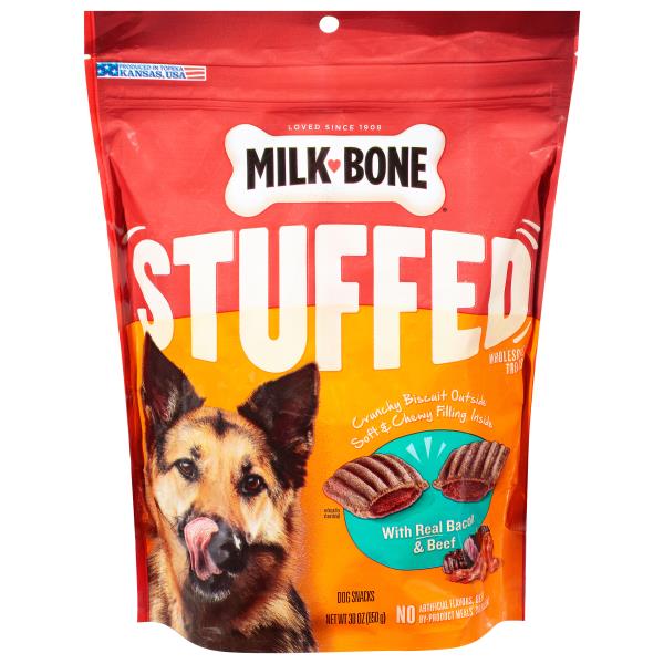 MilkBone Stuffed Dog Snacks, with Real Bacon & Beef, Wholesome Treats Publix Super Markets