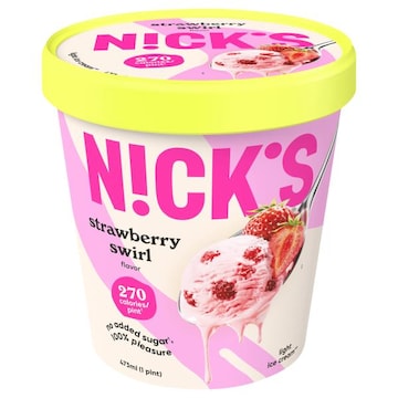 Nick's Light Strawberry Swirl Ice Cream