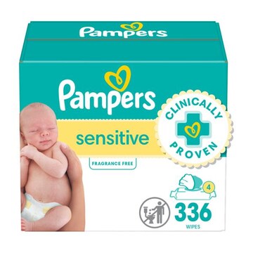 Pampers Sensitive Sensitive Perfume Free 4X Pop-Top Packs