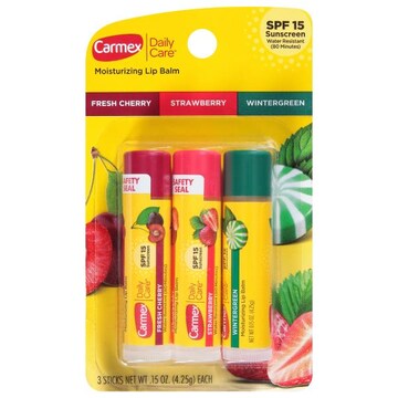 Carmex Daily Care SPF 15 Fresh Cherry/Strawberry/Wintergreen Moisturizing Lip Balm