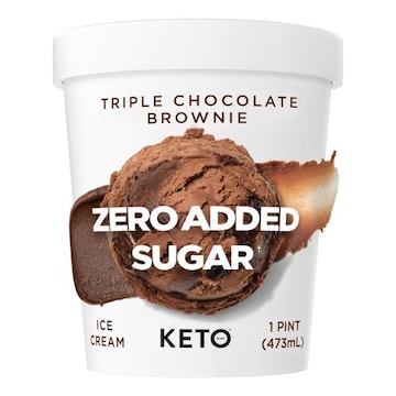 Keto Pint Zero Added Sugar Triple Chocolate Brownie Ice Cream