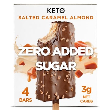 Keto Pint Ice Cream Bars, Zero Added Sugar, Salted Caramel Almond