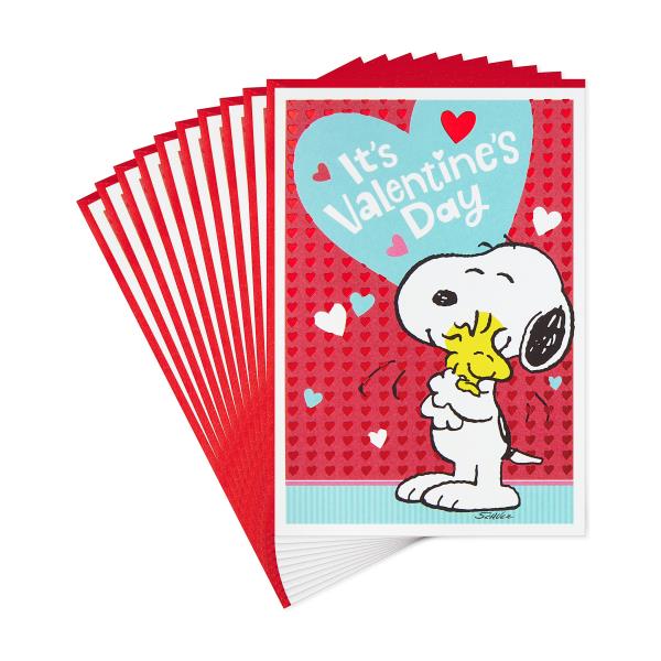 Hallmark Peanuts Valentines Day Cards Pack, Snoopy (10 Cards with