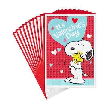 Hallmark Peanuts Valentines Day Cards Pack, Snoopy (10 Cards with Envelopes)