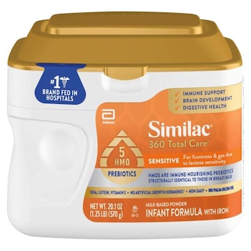 Similac 360 Total Care Infant Formula with Iron, Milk-Based Powder, Sensitive