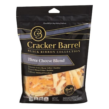 Cracker Barrel Shredded Cheese, Three Cheese Blend, Bold Cut