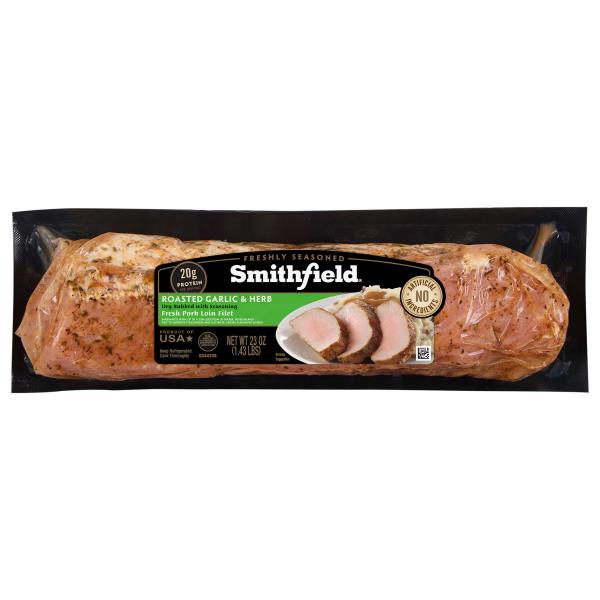 Smithfield Fresh Pork Loin Filet, Roasted Garlic & Herb Publix Super