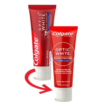 Colgate Optic White Stain Fighter with Baking Soda Stain Removal Toothpaste