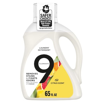9 Elements Liquid Laundry Detergent, Citrus Scent, Vinegar Powered, 65 fl oz