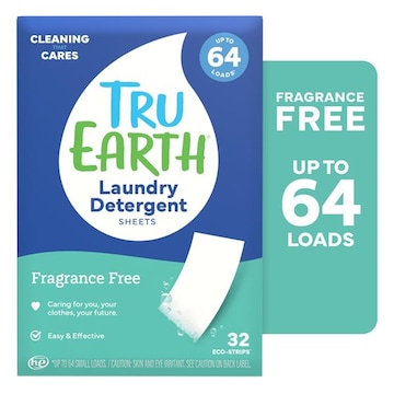 Tru Earth Eco-Strips Laundry Detergent Sheets, Fragrance-Free, 32-Sheets