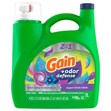 Gain +OdorDefense Detergent, Gain Odor Eliminators + Super Fresh Blast, 2 in 1
