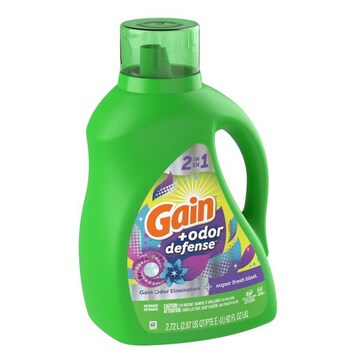 Gain Odor Defense Liquid Laundry Detergent, Super Fresh Blast Scent, 92 Oz, 64 Loads, HE Compatible