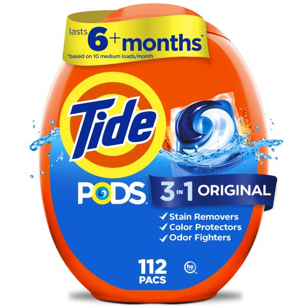 Tide PODS Laundry Detergent Pacs, Original Scent, 112 Count Publix Super Markets