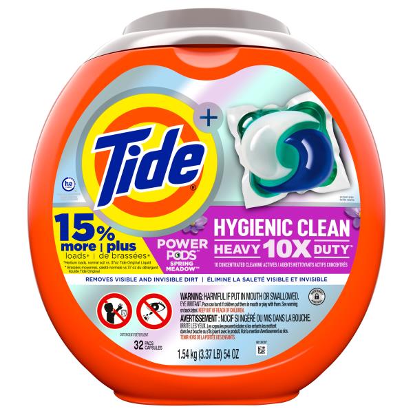 Tide Power Pods Detergent, Hygienic Clean, Spring Meadow | Publix Super ...