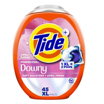 Tide Laundry Detergent Pods with Downy Soft Boosters, 45 ct