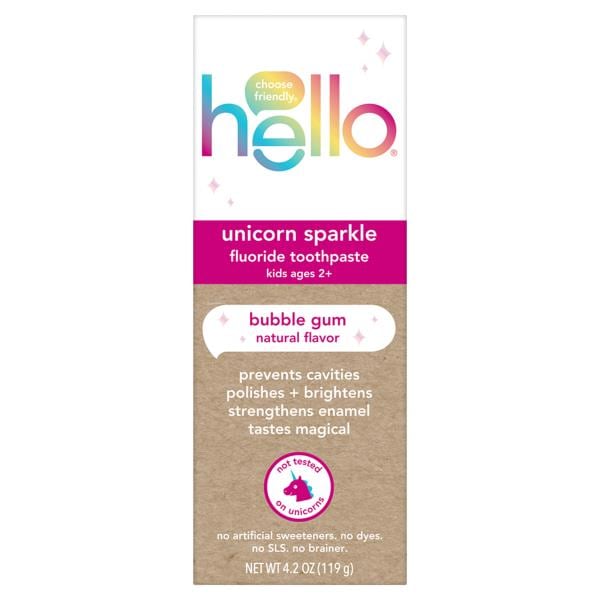 Hello Kids Fluoride Toothpaste, Unicorn Sparkle Bubble Gum Publix