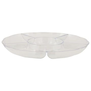 Arrow_home 13" Six Compartment Tray, Clear Plastic