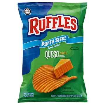 Ruffles Potato Chips, Queso Cheese Flavored, Party Size!